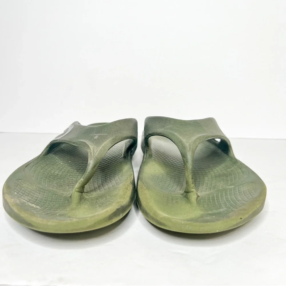 Green Thong Sandals with Thick Sole